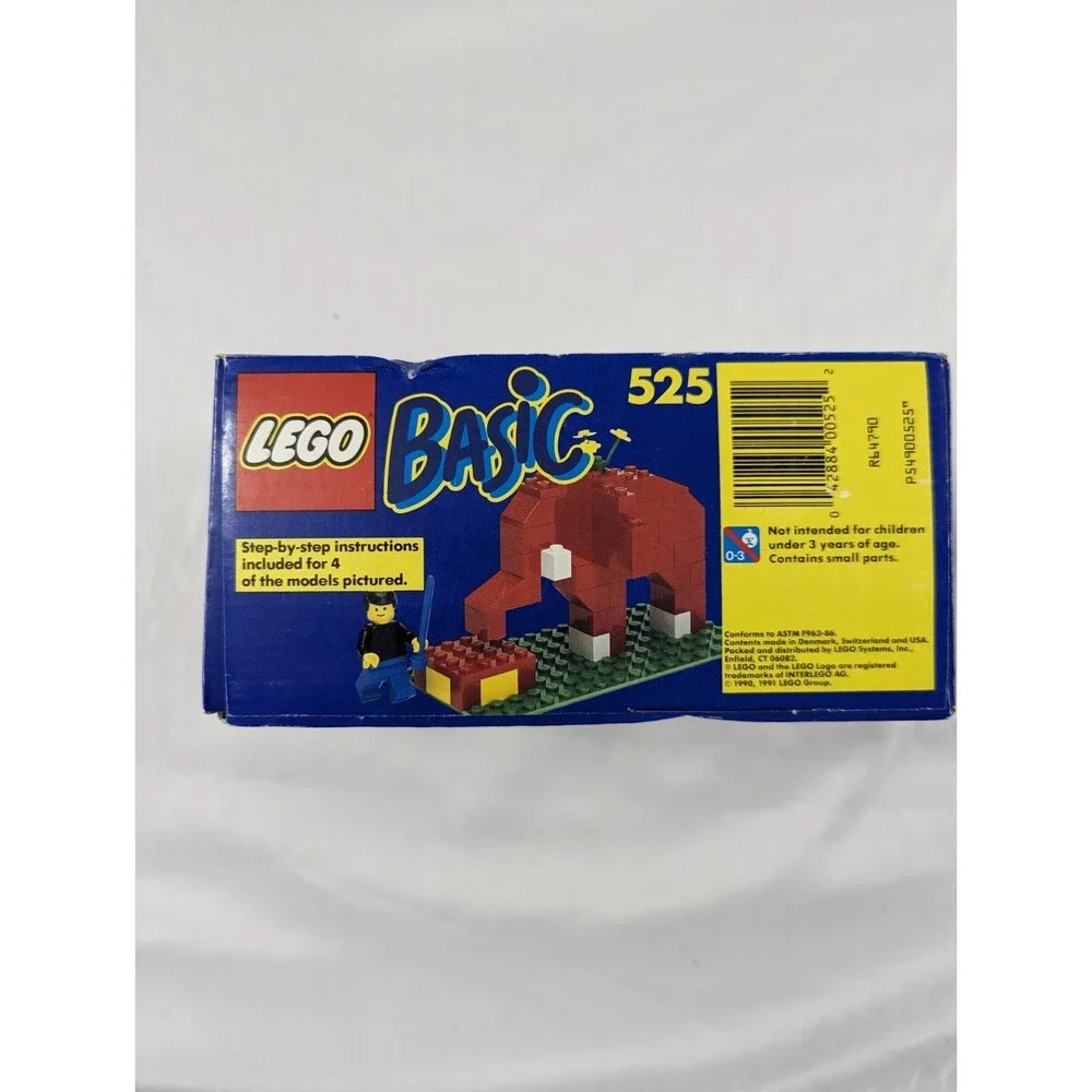 1990 LEGO set 525 Basic System Tote Pack Incomplete Empty Box